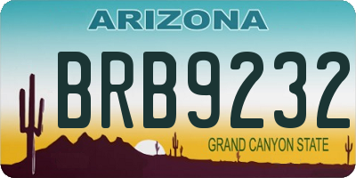 AZ license plate BRB9232