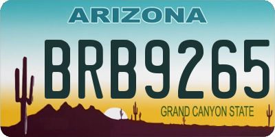AZ license plate BRB9265