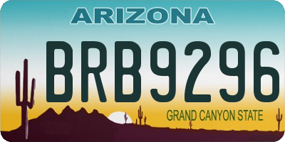AZ license plate BRB9296