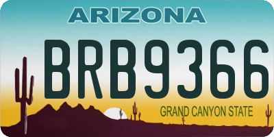 AZ license plate BRB9366