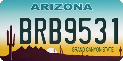 AZ license plate BRB9531