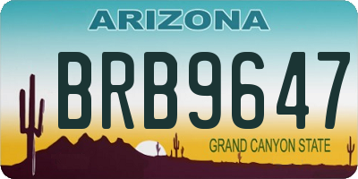 AZ license plate BRB9647