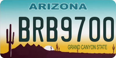 AZ license plate BRB9700