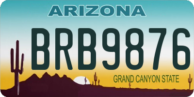 AZ license plate BRB9876