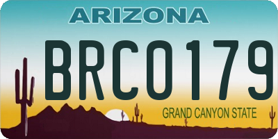 AZ license plate BRC0179