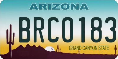AZ license plate BRC0183