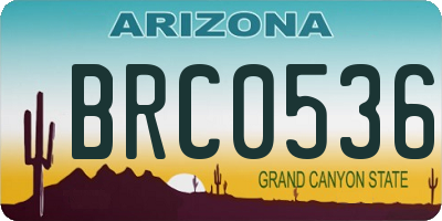 AZ license plate BRC0536