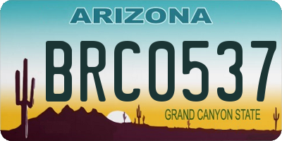 AZ license plate BRC0537