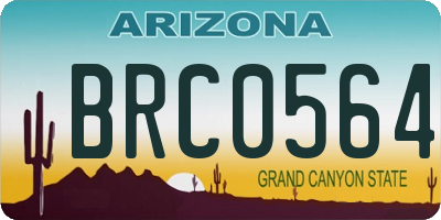 AZ license plate BRC0564