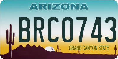 AZ license plate BRC0743