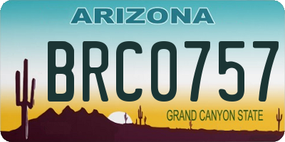 AZ license plate BRC0757