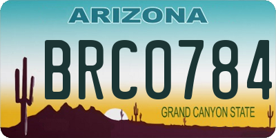 AZ license plate BRC0784
