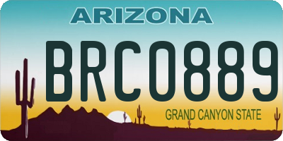 AZ license plate BRC0889