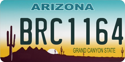 AZ license plate BRC1164