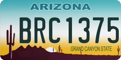 AZ license plate BRC1375