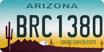 AZ license plate BRC1380