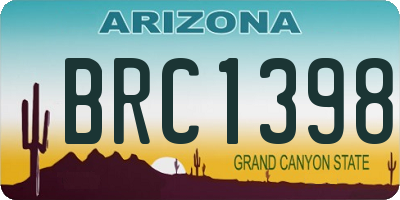 AZ license plate BRC1398