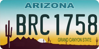 AZ license plate BRC1758