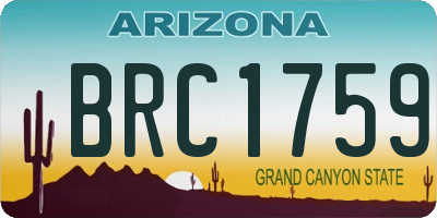 AZ license plate BRC1759