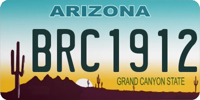 AZ license plate BRC1912