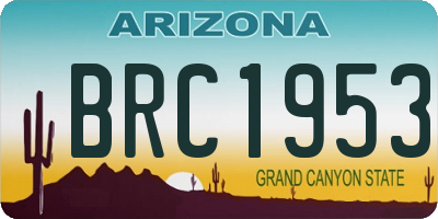 AZ license plate BRC1953