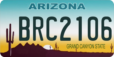 AZ license plate BRC2106
