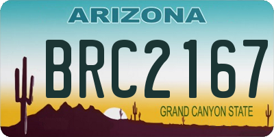 AZ license plate BRC2167