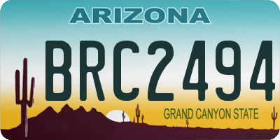AZ license plate BRC2494