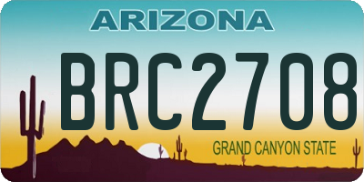AZ license plate BRC2708