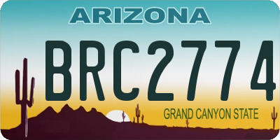 AZ license plate BRC2774