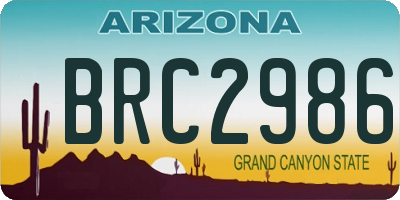 AZ license plate BRC2986