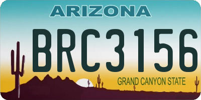 AZ license plate BRC3156