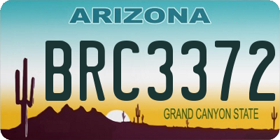 AZ license plate BRC3372