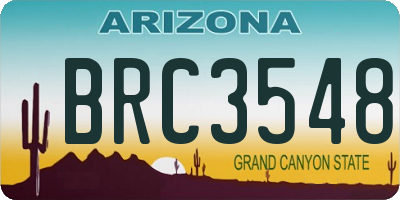 AZ license plate BRC3548