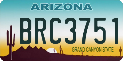 AZ license plate BRC3751