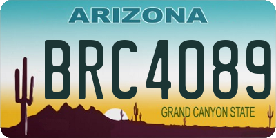 AZ license plate BRC4089