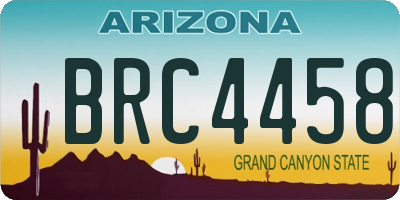 AZ license plate BRC4458