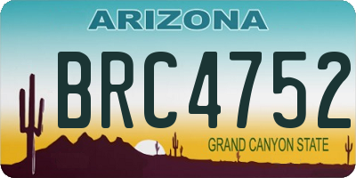 AZ license plate BRC4752