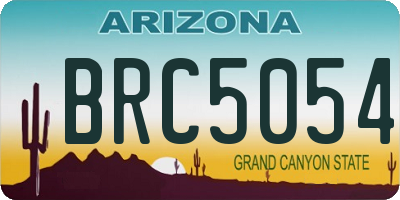 AZ license plate BRC5054