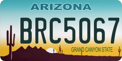 AZ license plate BRC5067