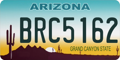 AZ license plate BRC5162