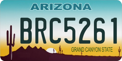 AZ license plate BRC5261