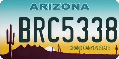 AZ license plate BRC5338