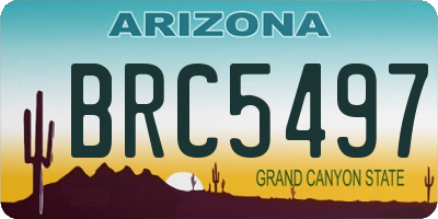 AZ license plate BRC5497