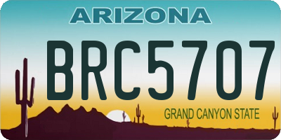 AZ license plate BRC5707