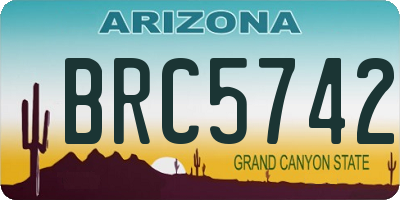 AZ license plate BRC5742