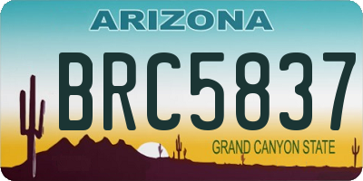 AZ license plate BRC5837