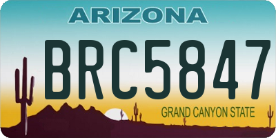 AZ license plate BRC5847