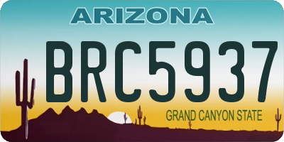 AZ license plate BRC5937