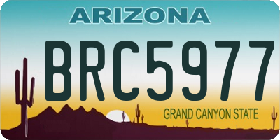 AZ license plate BRC5977